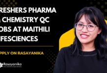 Freshers Pharma & Chemistry QC Jobs at Maithili Lifesciences