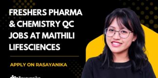 Freshers Pharma & Chemistry QC Jobs at Maithili Lifesciences