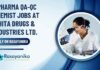 New MPharma Jobs in QA/QC