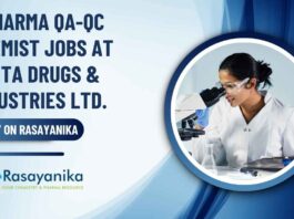 New MPharma Jobs in QA/QC