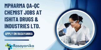 New MPharma Jobs in QA/QC