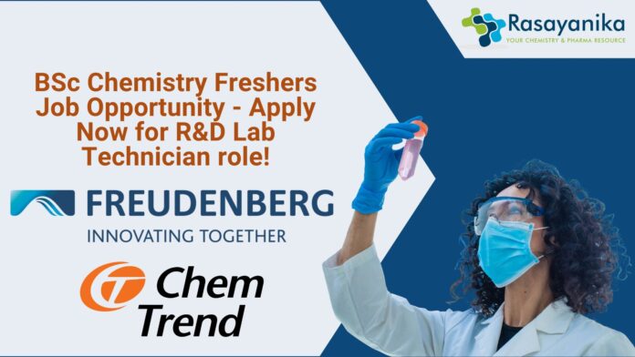 BSc Chemistry Freshers Job Opportunity - Apply Now for R&D Lab Technician role!