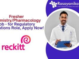 Fresher Chemistry/Pharmacology Job - for Regulatory Operations Role, Apply Now!