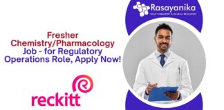 Fresher Chemistry/Pharmacology Job - for Regulatory Operations Role, Apply Now!