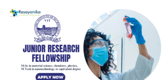 Latest JRF Position at VIT University, MSc Chemistry Candidates Apply Now