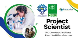 CSIR-NEERI Project Scientist Job Role – PhD Chemistry Candidates Attend the Walk-in-Interview