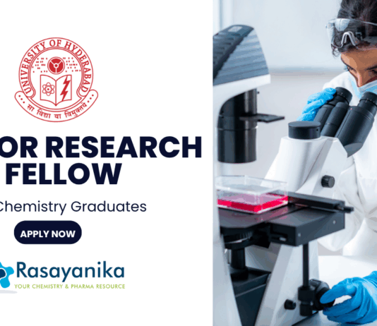 Chemistry Jobs for Freshers - Junior Research Fellow Position at University of Hyderabad 