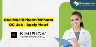 BSc/MSc/BPharm/MPharm QC Job - Apply Now!