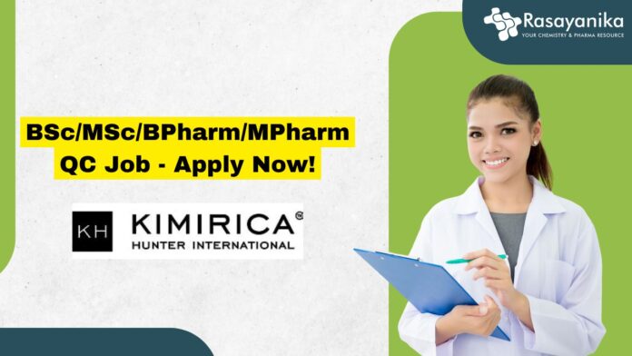 BSc/MSc/BPharm/MPharm QC Job - Apply Now!