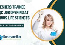 Freshers Trainee IPQC Job Opening