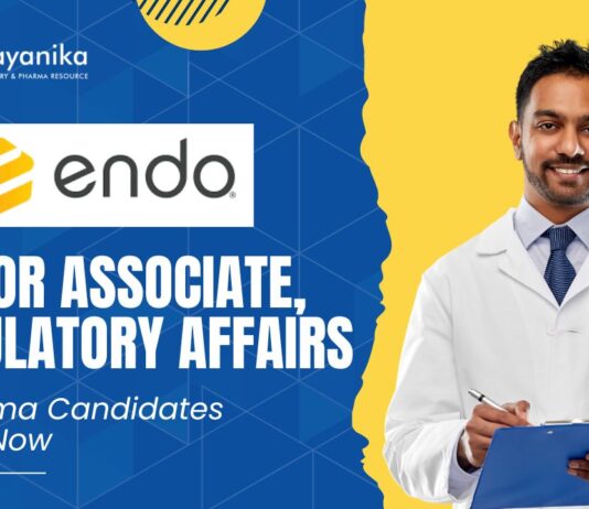 Endo Senior Associate, Regulatory Affairs Job |  MPharma Candidates Apply Now