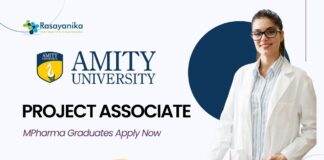 Research Project Associate Job Role at Amity l MPharma Graduates Apply