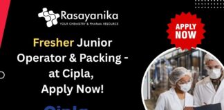 Fresher Junior Operator & Packing - at Cipla