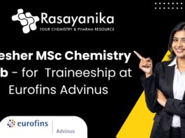 Freshers Chemistry Traineeship at Eurofins Advinus