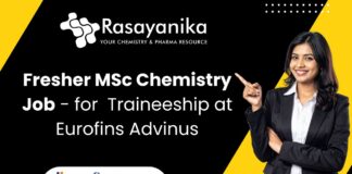 Freshers Chemistry Traineeship at Eurofins Advinus