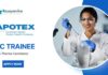 Fresher QC Trainee Jobs at Apotex| M pharma Candidates Apply Now 