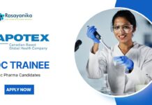 Fresher QC Trainee Jobs at Apotex| M pharma Candidates Apply Now 