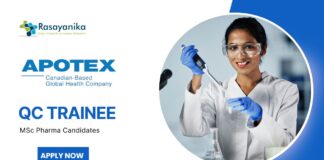 Fresher QC Trainee Jobs at Apotex| M pharma Candidates Apply Now 