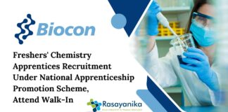 Freshers Chemistry Apprentices Vacancies at Biocon