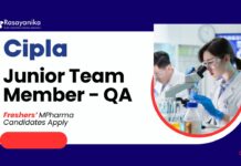 Freshers Jobs at Cipla l BPharma Candidates Apply for Junior Team Member - QA Role