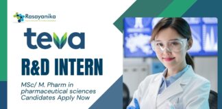 Freshers Pharma Internship at Teva Pharmaceuticals| Apply Now for R&D Job Role 