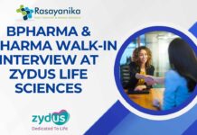 BPharma & DPharma Walk-In Interview at Zydus Life Sciences