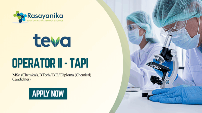  Freshers Chemical Engineering Jobs at Teva Pharmaceuticals | B Tech Chemistry Candidates Apply Now