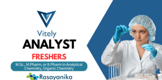 Freshers Job in Analytical Chemistry - Apply for Analyst role at Vitely
