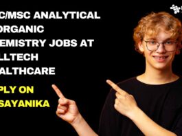 BSc/MSc Analytical & Organic Chem Jobs