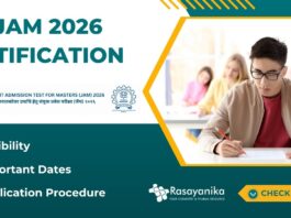 IIT JAM 2026 Exam Application Form