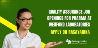 MSc Chemistry Vacancies in QA at Wexford Laboratories