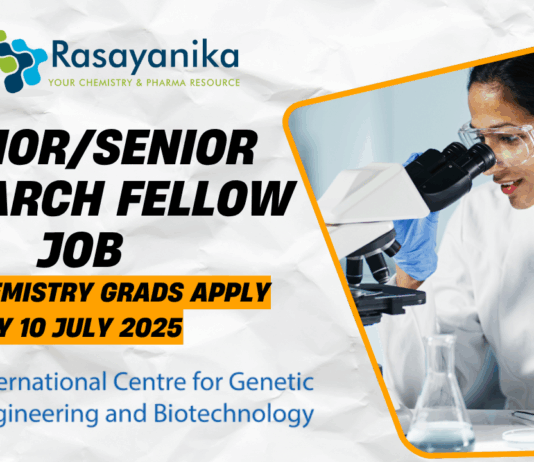 ICGEB JuniorSenior Research Fellow Job MSc Chemistry Grads Apply by 10 July 2025