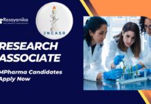 JNCASR Research Associate Job – MPharma Candidates Apply Now