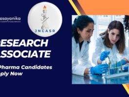 JNCASR Research Associate Job – MPharma Candidates Apply Now