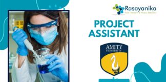Latest Chemistry Jobs as Project Assistant at Amity University – Apply Now