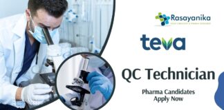 QC Technician Job Role at Teva Pharmaceuticals | Pharma Candidates Apply Now