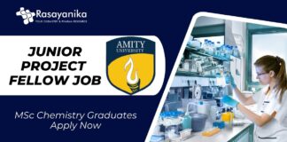 JRF Vacancy at Amity University Noida | MSc Chemistry Graduates Apply Now