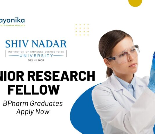 Junior Research Fellow Position at SNU | BPharm Graduates Apply Now