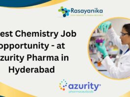 Latest Chemistry Job opportunity