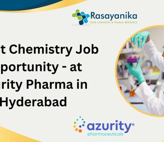 Latest Chemistry Job opportunity