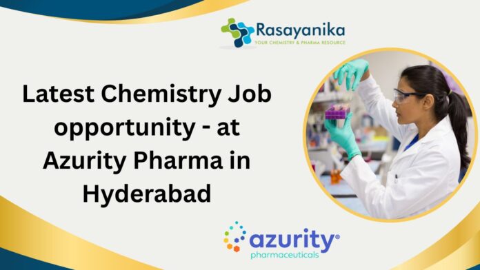 Latest Chemistry Job opportunity