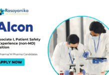 Latest M Pharma Jobs at Alcon| Apply for the Associate I, Patient Safety & Experience (non-MD) Position