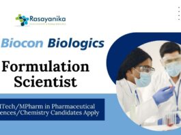 Latest MPharma Jobs at Biocon Biologics | Apply Now for Formulation Scientist Role