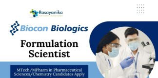 Latest MPharma Jobs at Biocon Biologics | Apply Now for Formulation Scientist Role