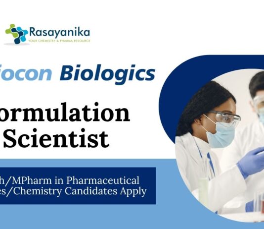 Latest MPharma Jobs at Biocon Biologics | Apply Now for Formulation Scientist Role
