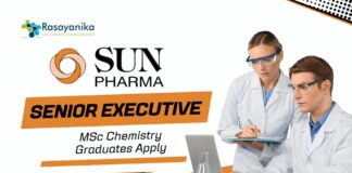 Latest MSc Chemistry Jobs at Sun Pharma | Apply Now for Senior Executive Role 