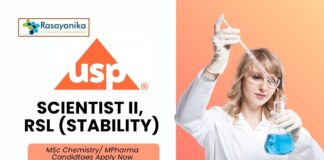 Latest MSc Chemistry/ MPharma Jobs at US Pharmacopeia l Apply now for the Scientist II, RSL (Stability) Role