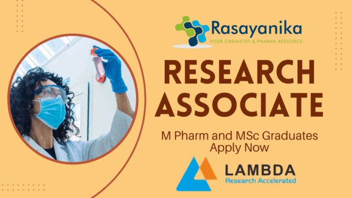 M Pharm and MSc Graduates Join Lambda as a Research Associate in Bioanalytical Operations