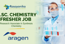 MSc Chemistry Fresher Job at Aragen – Apply Now