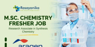 MSc Chemistry Fresher Job at Aragen – Apply Now